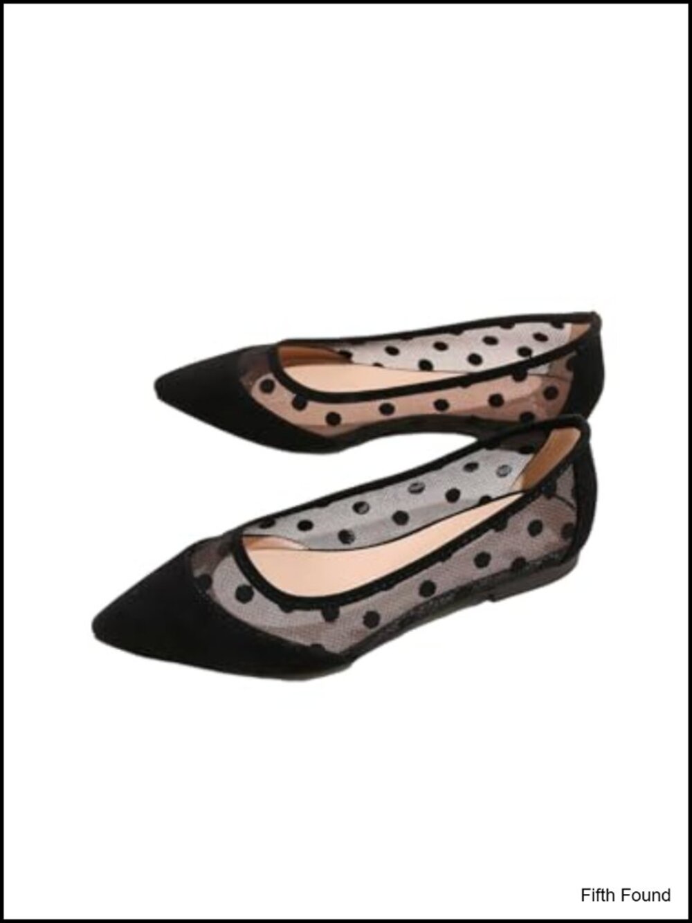 Polka Dots Mesh Ballet Flats Pointed Toe Slip On Shoes